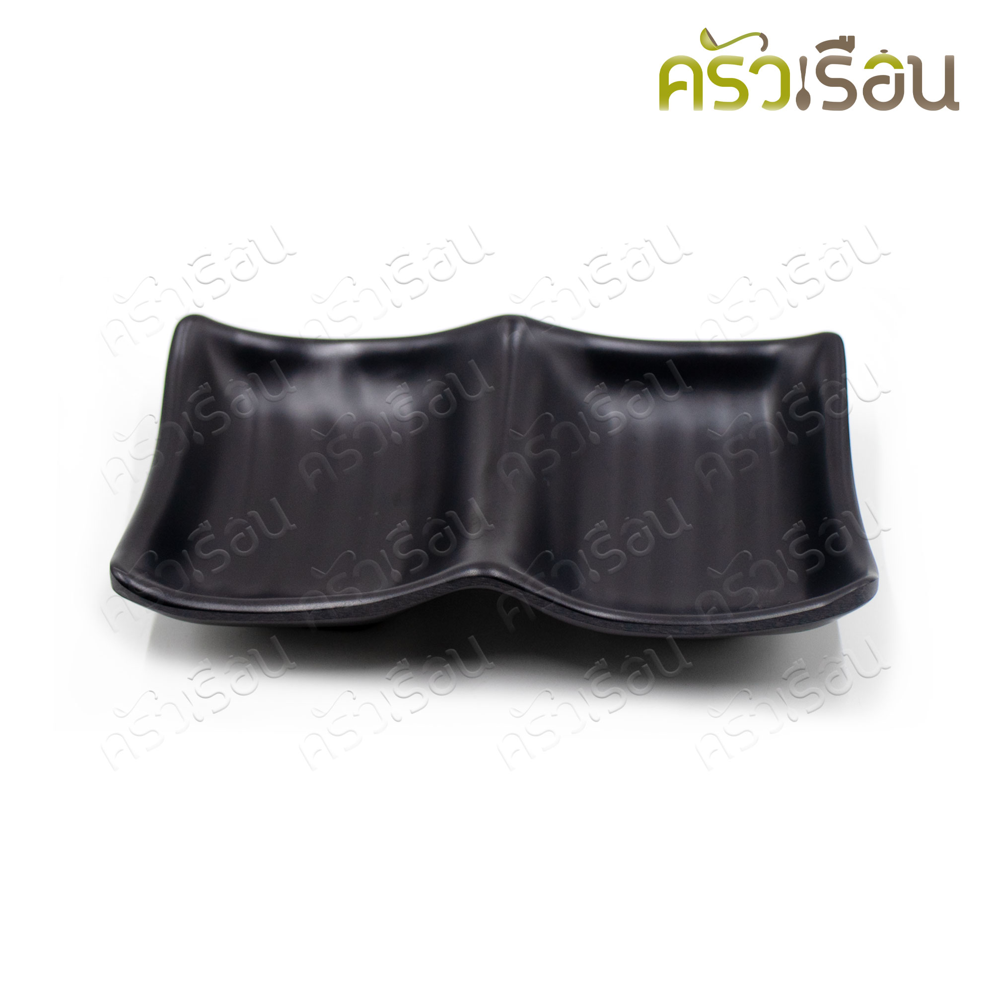 SUMO ถ้วยน้ำจิ้ม เมลามีน 2 ช่อง 5.5 นิ้ว สีดำ JD523-5.5 ถ้วยน้ำจิ้มคู่
