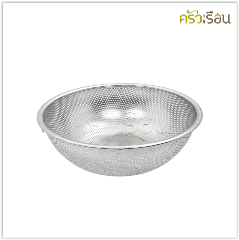 US ตะกร้ากลม สเตนเลส มีรู รุ่น RS ราคาต่อใบ [ ตะกร้าล้างผัก ชามล้างผักมีรู กะละมังมีรู ]