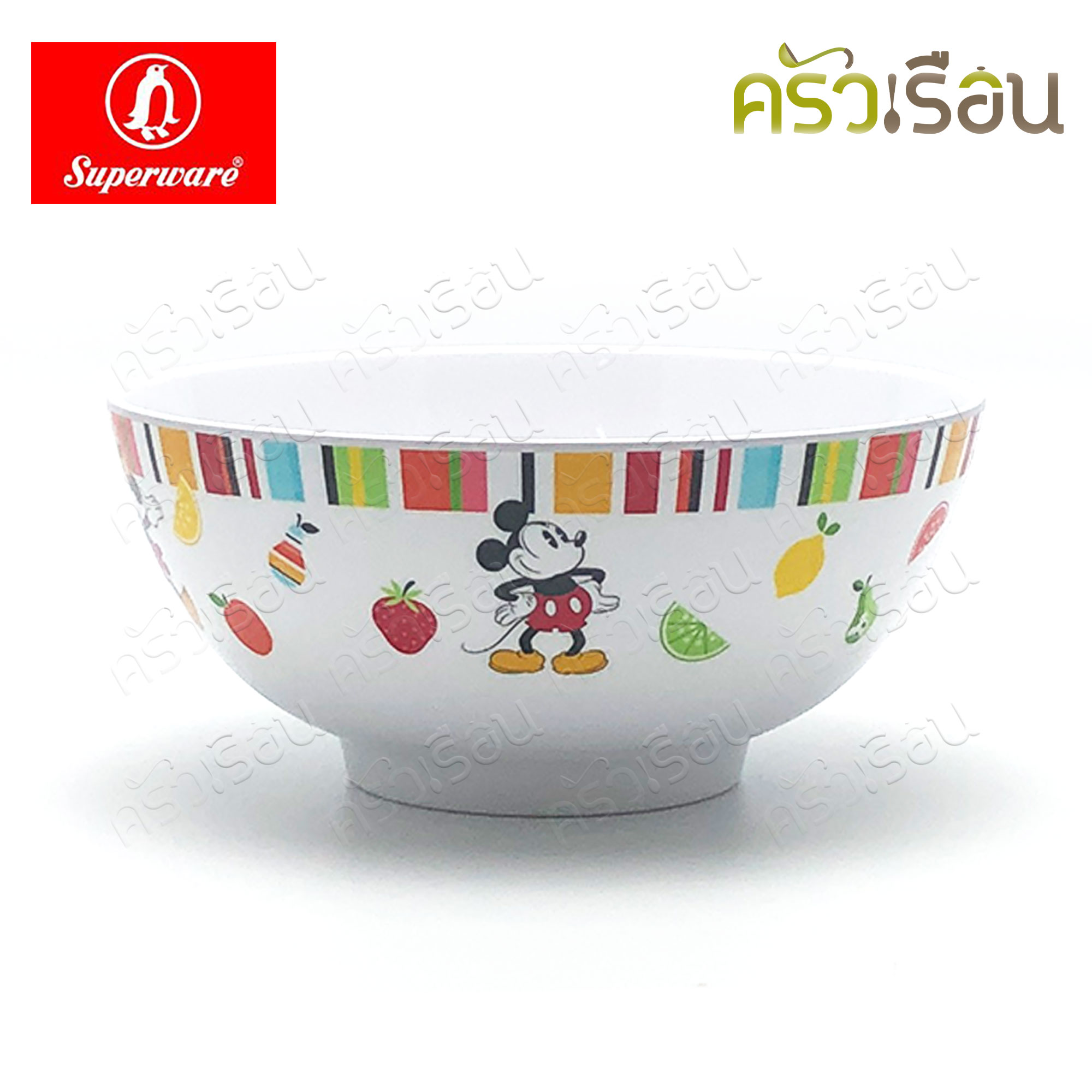 Superware ลาย Mickey Summer Fun มิกกี้ ซัมเมอร์ฟัน [ ราคาต่อชิ้น ] จาน หรือ ชาม หรือ ช้อนส้อม หรือ แก้วน้ำ เมลามีน
