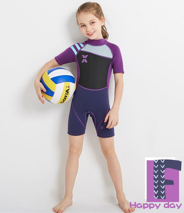 ชุุดว่ายน้ำเด็กควบคุมอุณหภูมิ ป้องกันหนาว ป้องกันรังสียูวี bodysuit แขนสั้น ขาสั้น