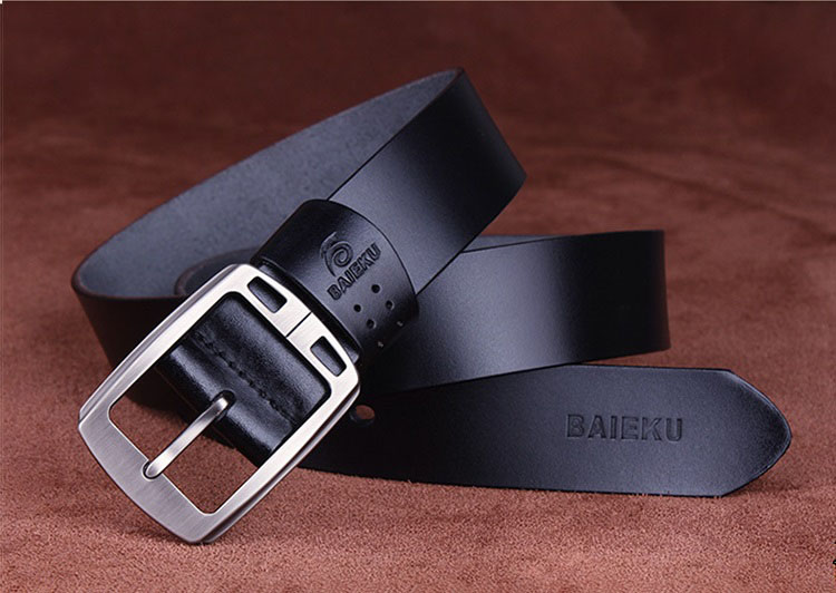 เข็มขัดหนังแท้ แบนด์ Jarvoz-B (Baieku) สีดำ