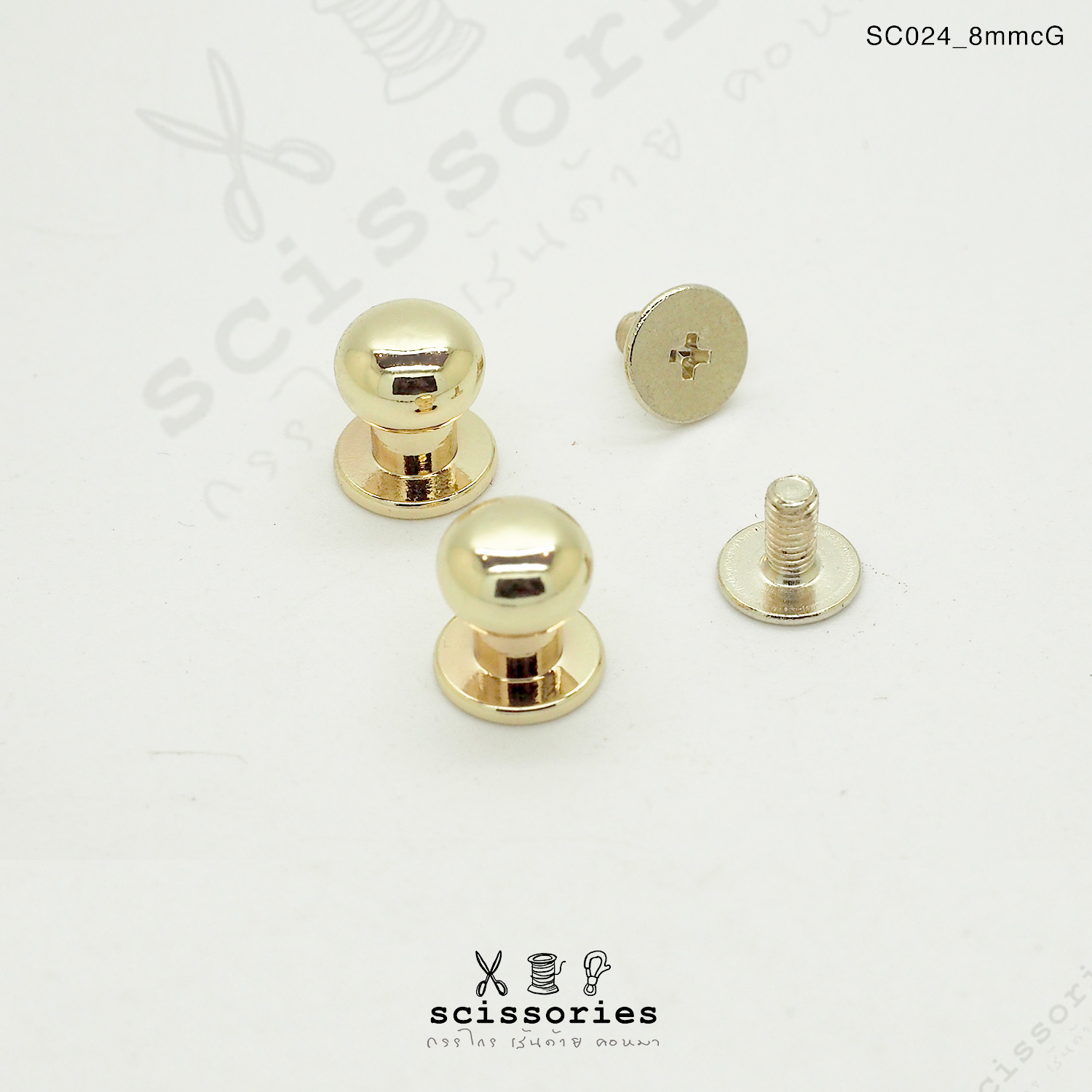 น๊อตเกลียว 8 MM สีทอง/2ตัว