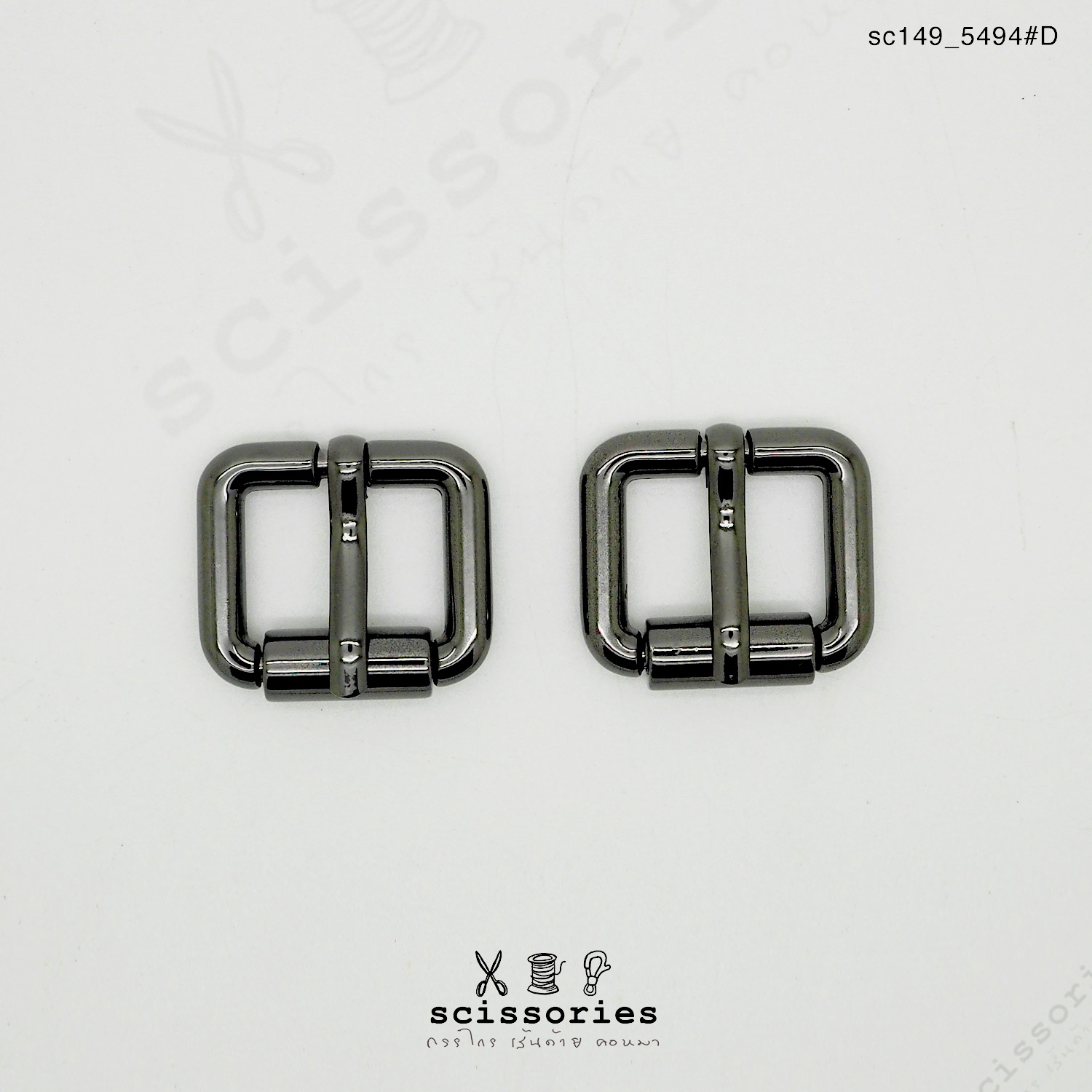 เข็มขัด ลูกกลิ้ง 1.7cm สีดำ/2ตัว