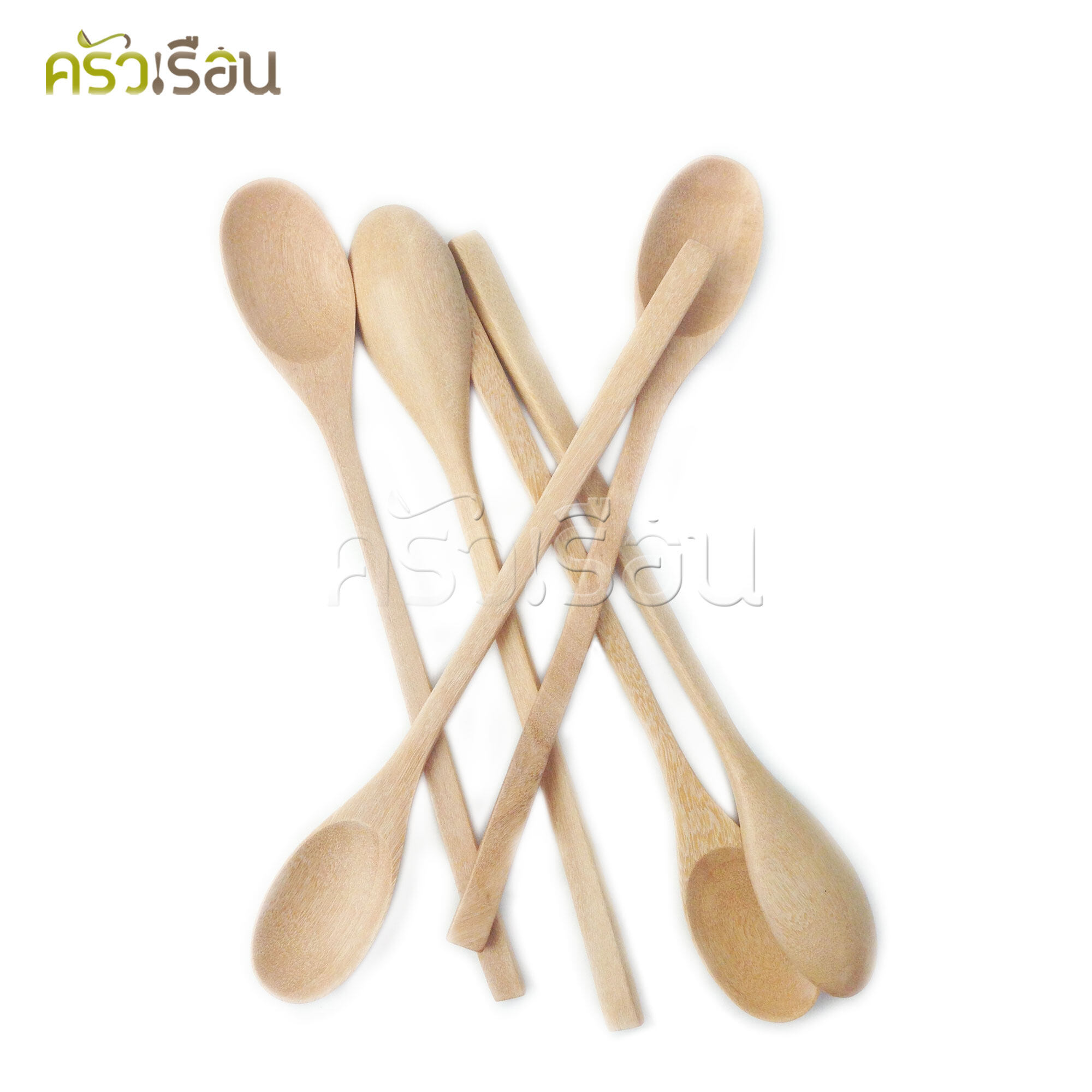 CMG ช้อนโซดา ไม้ ทรงรี ปลายตัด 3.5 x 25 ซม. ช้อนค็อกเทล ช้อนคนด้ามยาว