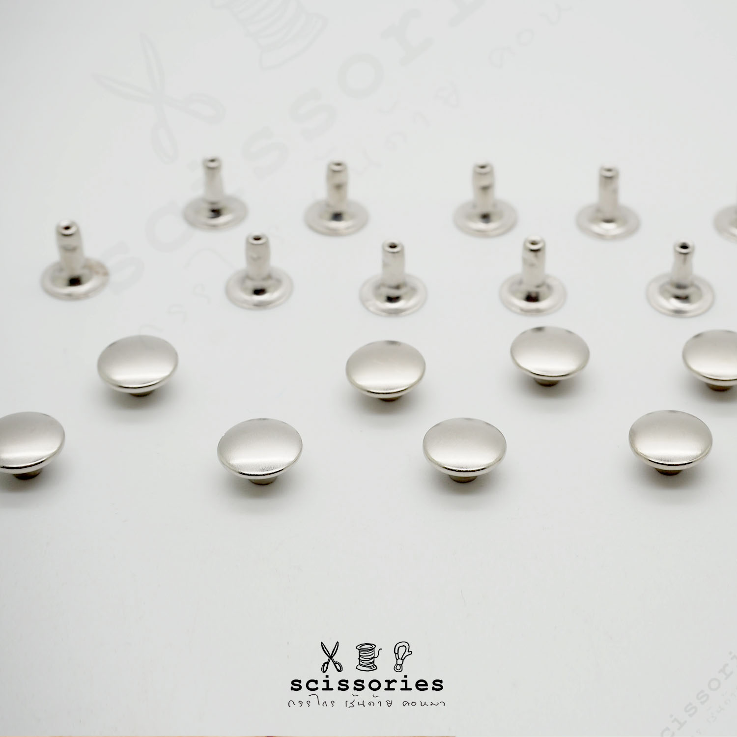 หมุดย้ำ 8 MM สีเงิน1หน้า/20ตัว