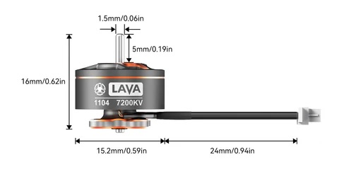 [11-3] 4ลูก 1104 | 7200KV LAVA Series FPV Motor สายยาว 80mm Brushless Motors Regular price อุปกรณ์โดรน Drone