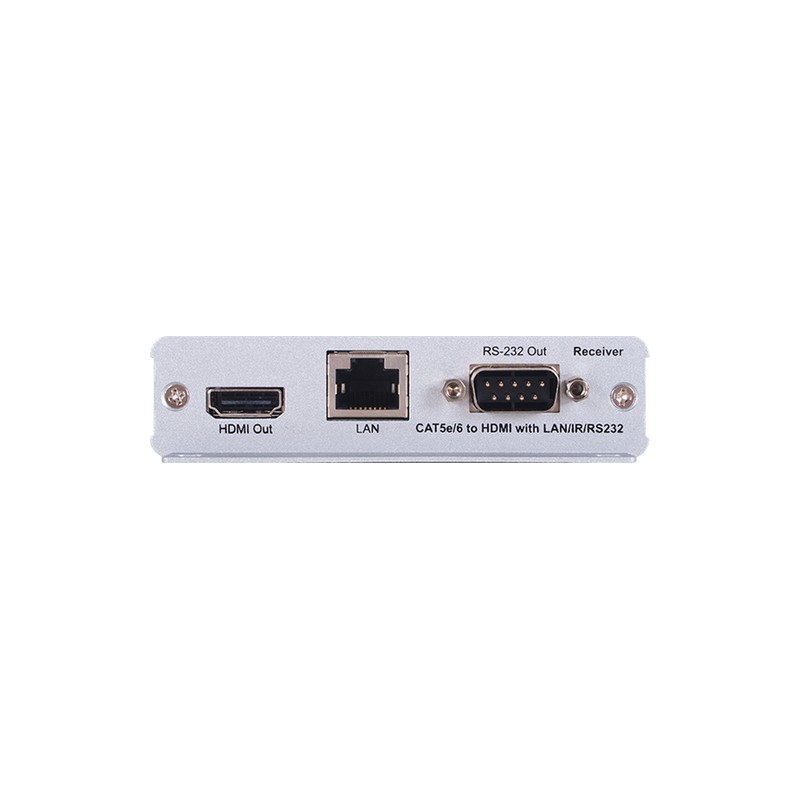 HDMI OVER CAT5E/6/7 MOUNTABLE RECEIVER WITH BI-DIRECTIONAL 24V POC AND LAN SERVING