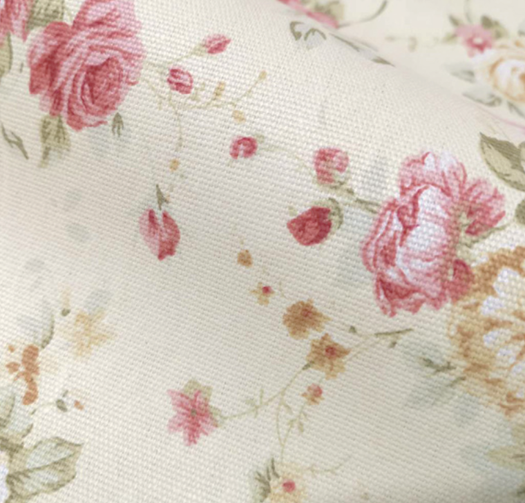 ผ้าปูโต๊ะอาหาร ผ้าปูโต๊ะลายวินเทจ 140x250 cm กุหลาบสีนวลชิฟฟ่อน