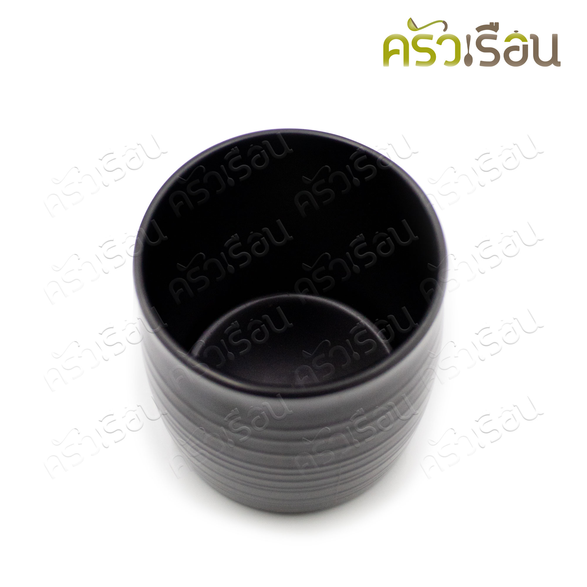 SUMO ที่ใส่ตะเกียบ เมลามีน สีดำ มีลอน ทรงญี่ปุ่น 4 นิ้ว Ø9.5 x 10 ซม. JB734-4 ที่ใส่ช้อน