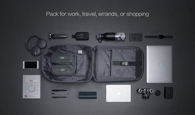 กระเป๋าสะพายหลัง ClickPack Pro กระเป๋ากันขโมยกันกรีด สีดำเทา