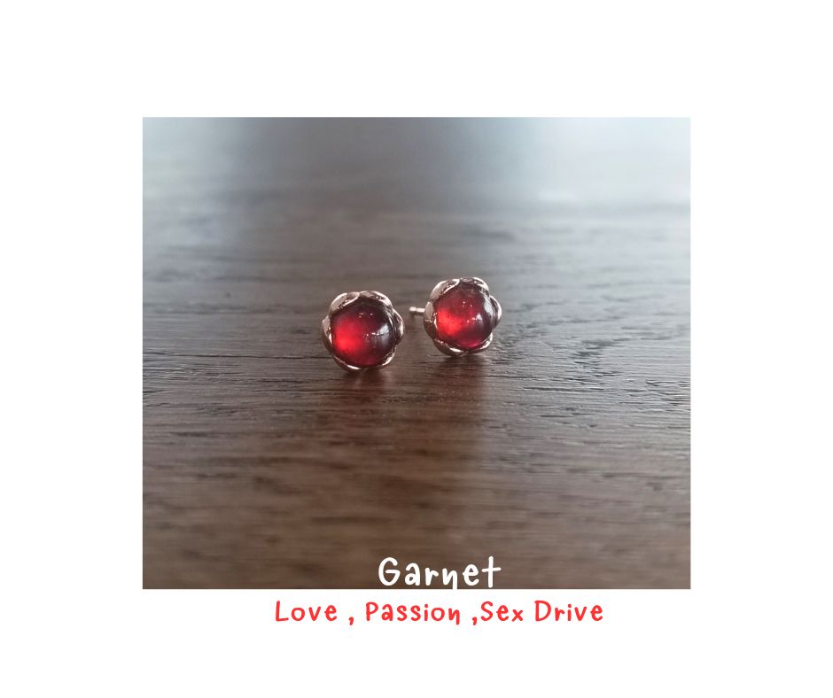 ต่างหูเงินแท้ 92.5 ประดับ Garnet Earring (ความมั่นคงในตัวเอง ปลุกไฟ เสริมอำนาจบารมี)