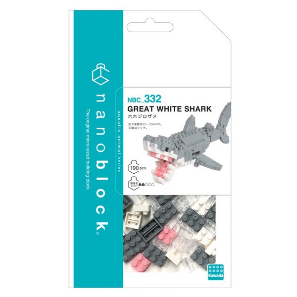 Kawada nanoblock NBC_332 Great White Shark 4972825219980 (นาโนบล็อค)