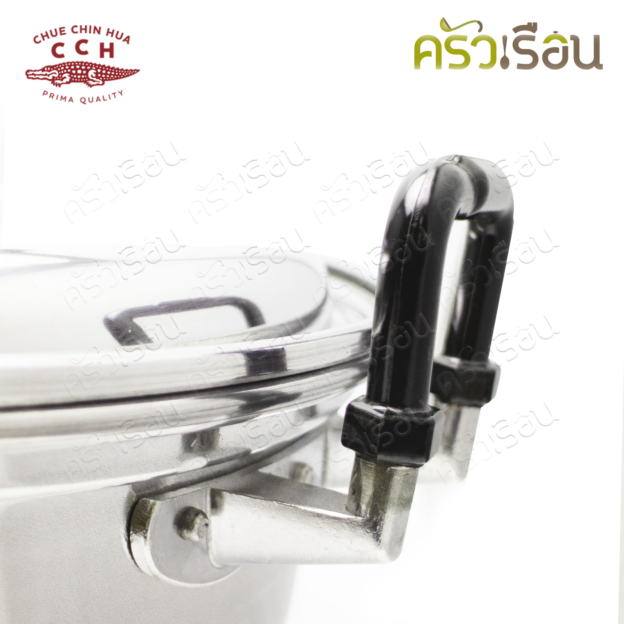 จระเข้ หม้อสองหู D หูใหญ่ หนา 38 ซม. ความจุ 25 ลิตร หม้อต้ม หม้อวัด