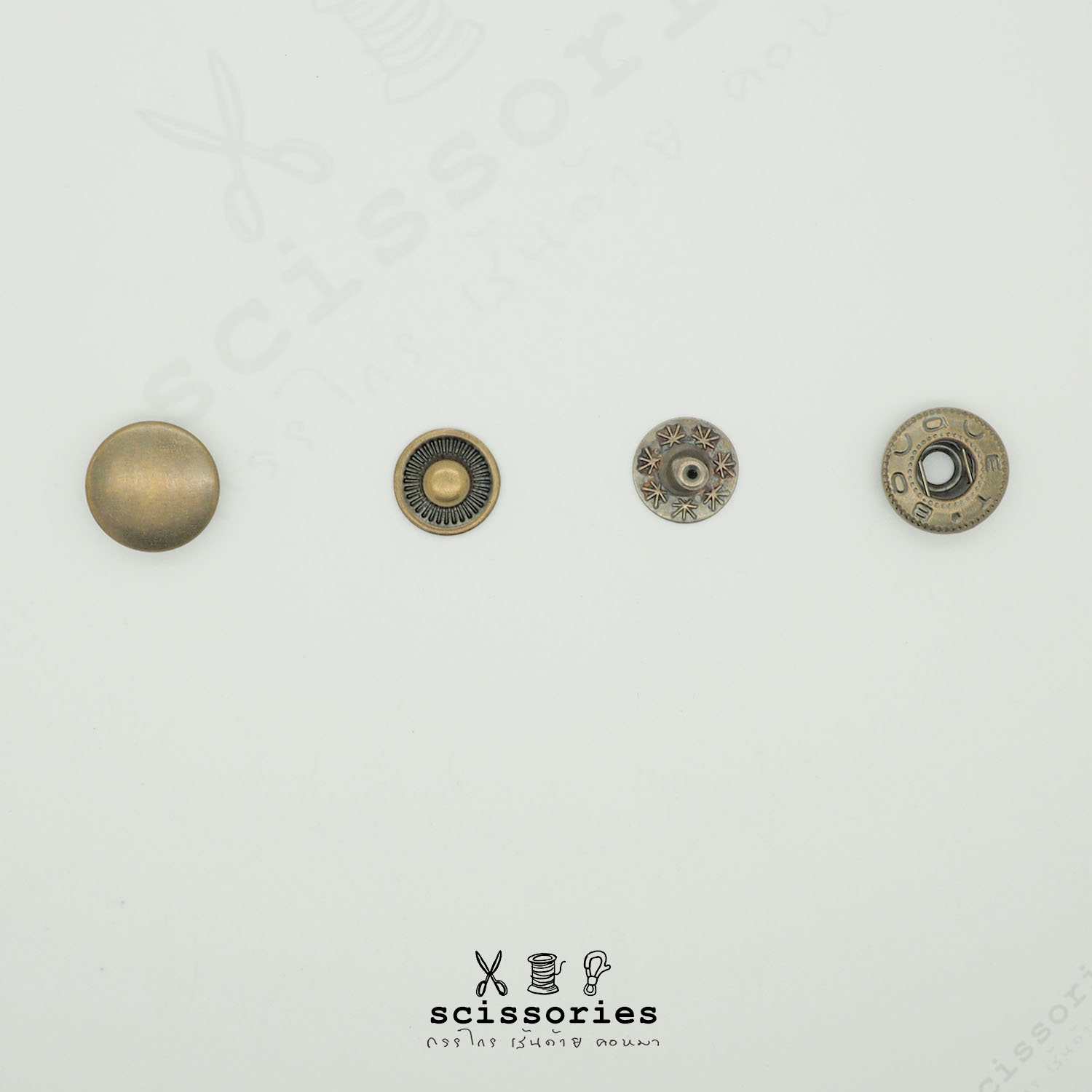 กระดุมแป๊ก VT5 สีทองเหลืองรมดำ10 ตัวยี่ห้อ CRIC CRACK