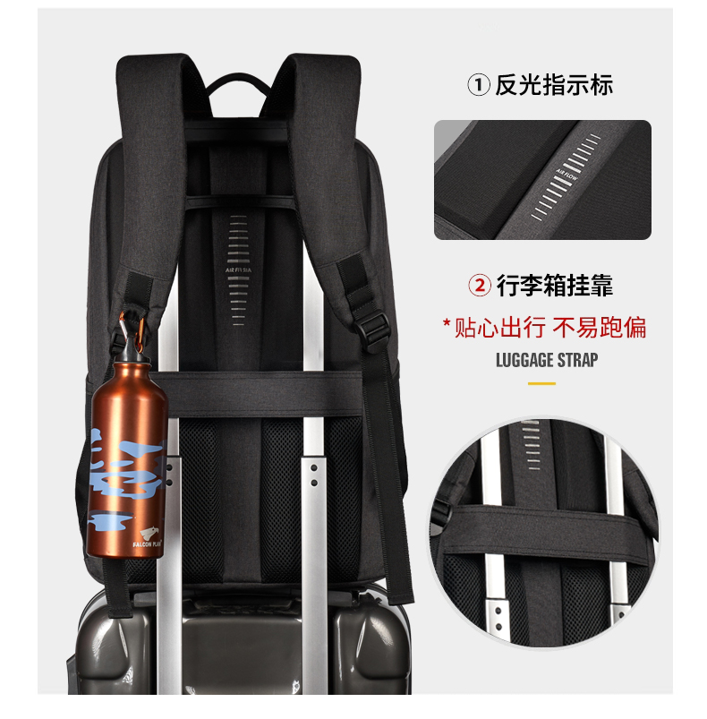 AspenSport Backpack Laptop กระเป๋าสะพายหลัง กระเป๋าโน๊ตบุ๊ค 14-16 นิ้ว กระเป๋าเดินทาง รุ่น AS-B85 ขนาด สีดำ