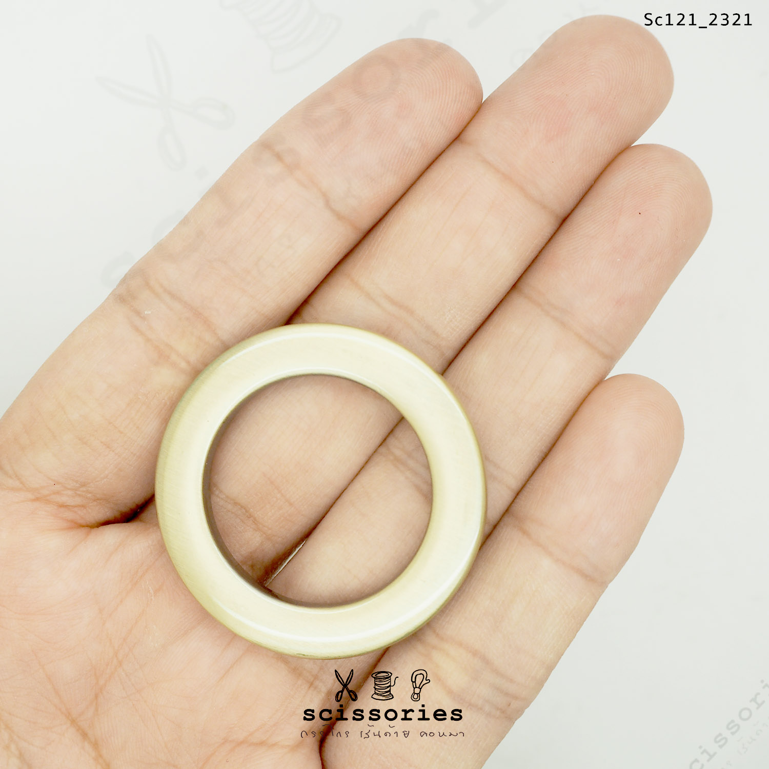 ห่วงวงกลม 2.5 cm.สีเหลืองขัด /2 ตัว