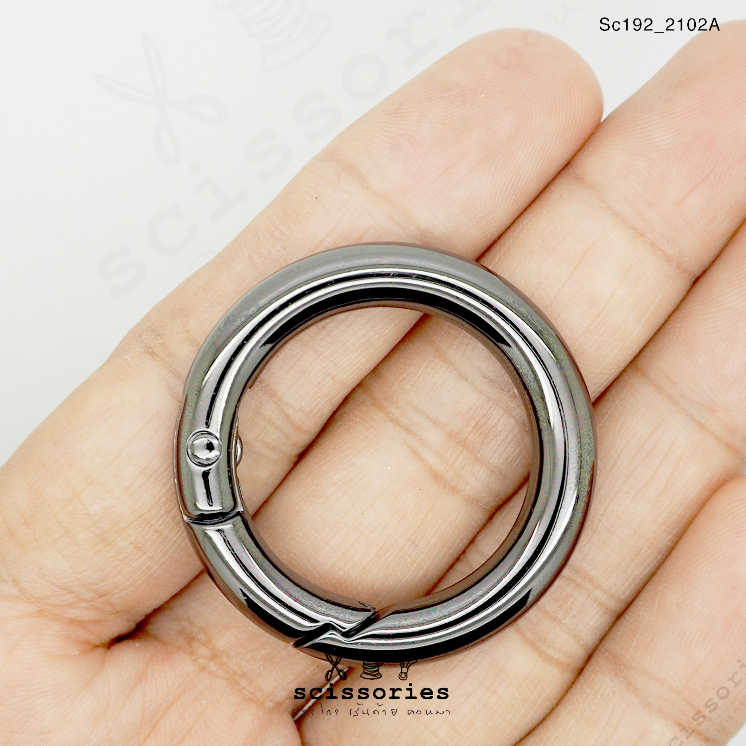 ห่วงกลม 1 นิ้ว ง้างได้ สีดำ/2ตัว