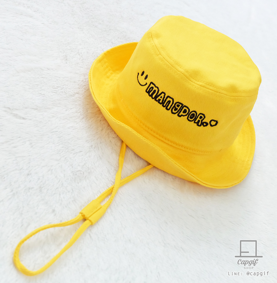 หมวกบักเก็ต(bucket)แบบผูกคาง ปักชื่อ