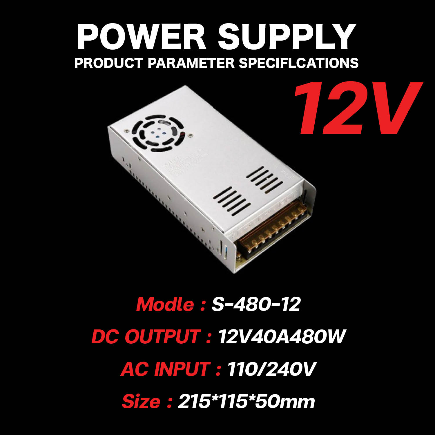 Switching Power Supply มาตฐาน สวิตชิ่งเพาเวอร์ซัพพลาย หม้อแปลง Adapter LED 12V 24V 25A 40A 600W 1000W สวิทช์ไฟ สวิตช์ไฟ