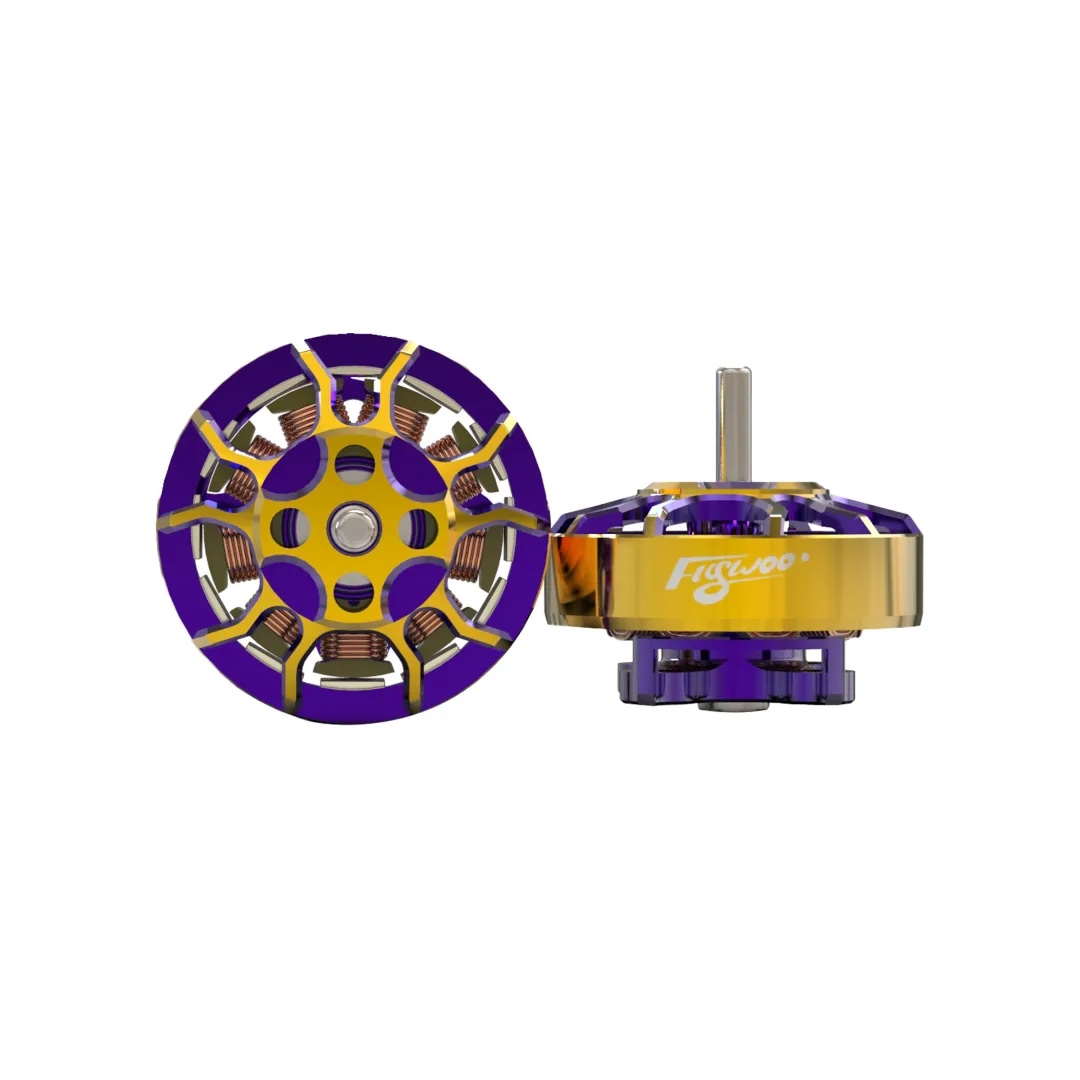 [12-1] 4ลูกต่อชุด flywoo Flywoo ROBO 1202.5 11500kv FPV Motor Gold/Purple (New Version)