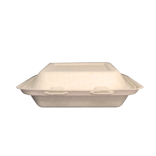 GRACZ ยกลัง กล่องอาหาร 3 ช่อง B030 ขนาด 7 นิ้ว / 450 มล. 500 ใบ ไบโอชานอ้อย กล่องใสอาหาร ใส่ร้อนและเย็นได้