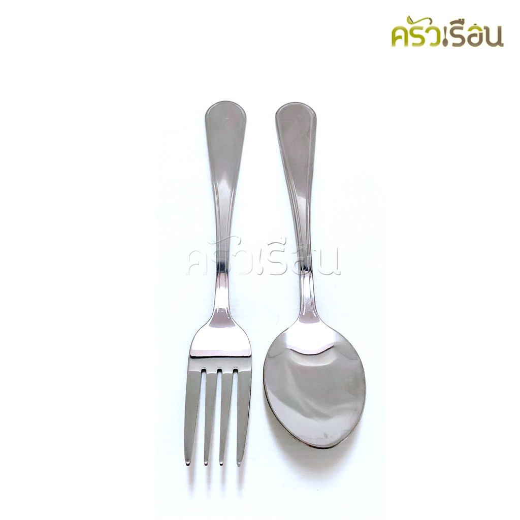 Double Apples [ 6 คู่ ] ช้อน+ส้อม ลาย857 อย่างหนา 2.0 มม. 19 ซม. ตราแอปเปิ้ลคู่ ช้อนข้าว ช้อนยาว ช้อนกันส้อม ช้อนส้อม