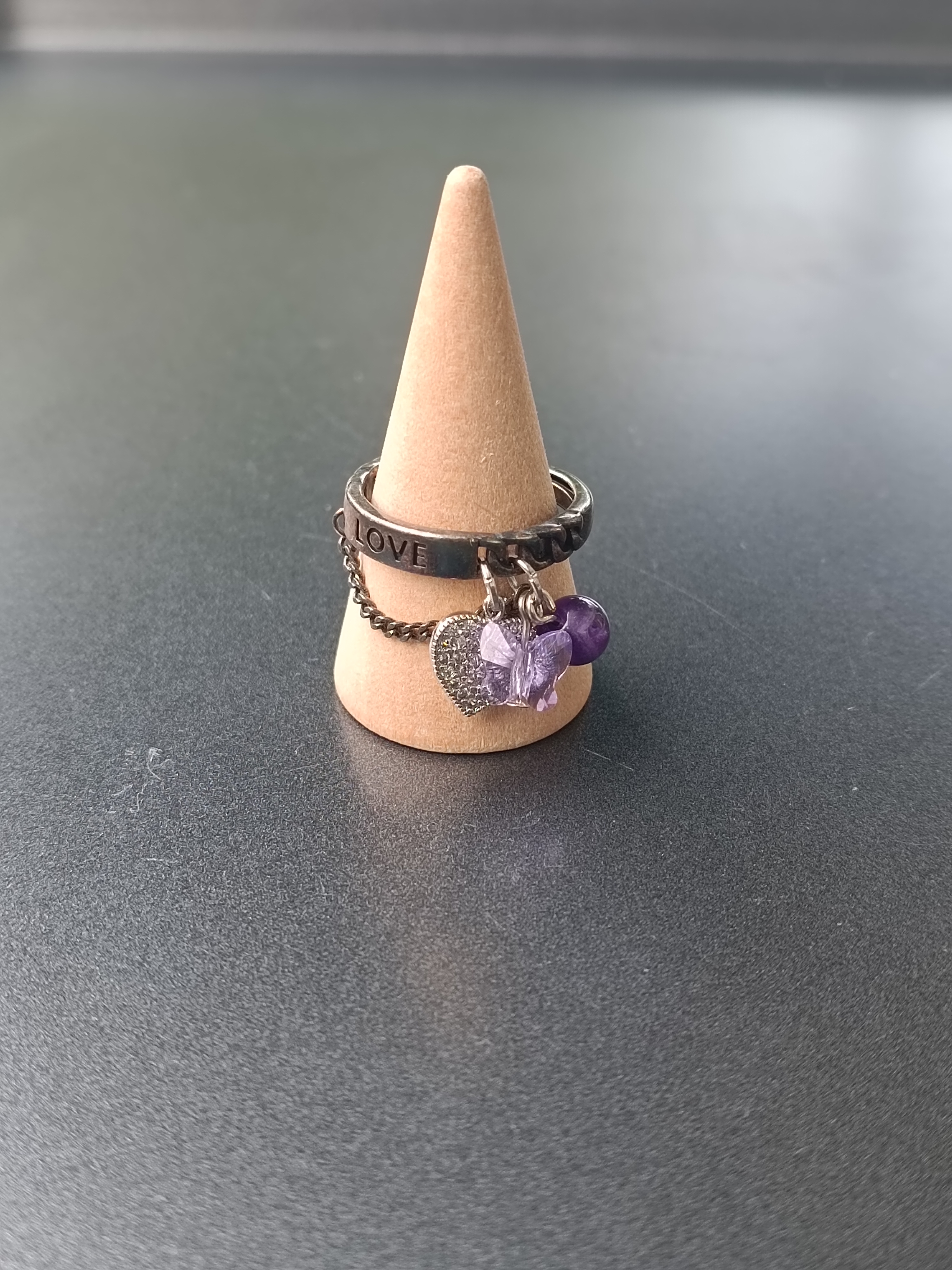 92.5 Sterling Silver "RockMe" Please Ring - แหวนเงินแท้ 92.5 Amethyst (เสริมพลังงานบวก)