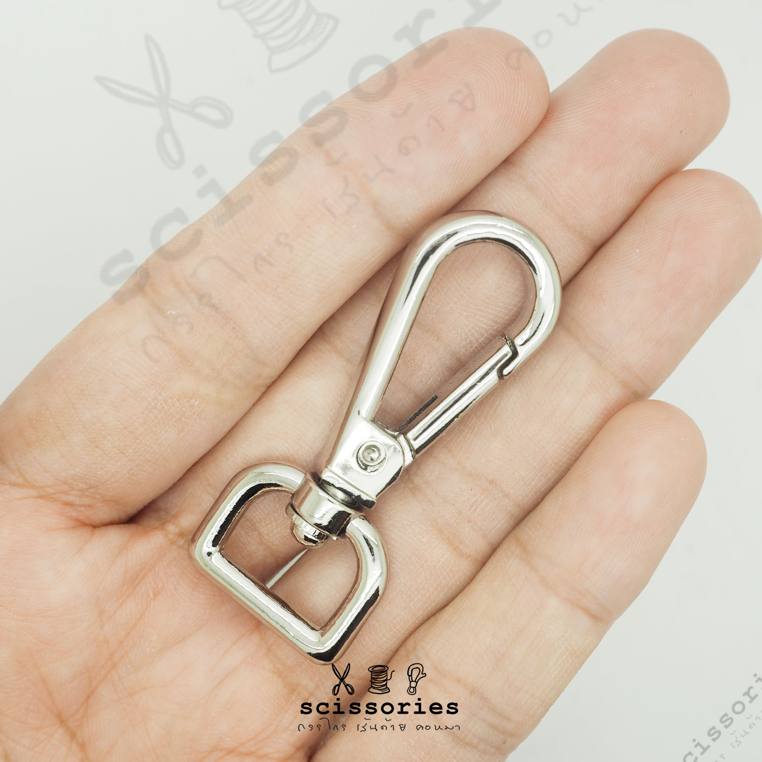 คอหมาฐานกว้าง 1.4cm สีเงิน 2 ตัว