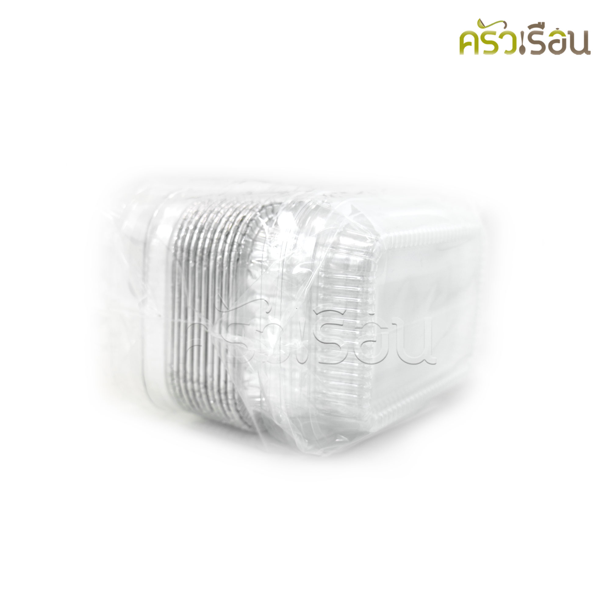 SS 4004 ถาดฟอยล์เหลี่ยม ผืนผ้า สีเงิน + ฝา 10 ชุด ความจุ 140 ml. ขนาด 75 x 105 x 32 มม. S&S เทียบเท่า 4618