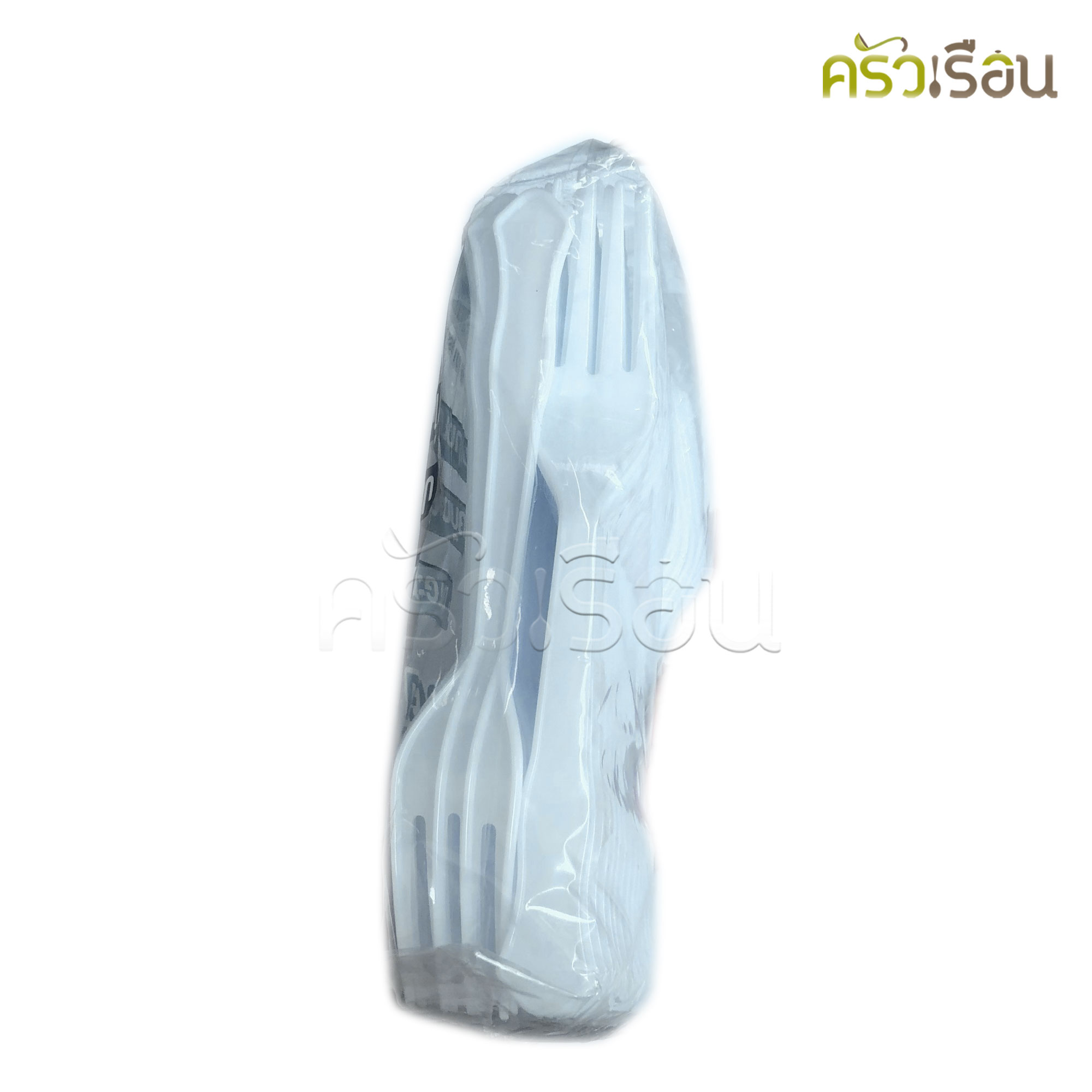 แยกขาย ช้อน-ส้อมพลาสติกใหญ่ ใช้แล้วทิ้ง 15.3 ซม. สีขาวขุ่น แพ็ค 100 คัน