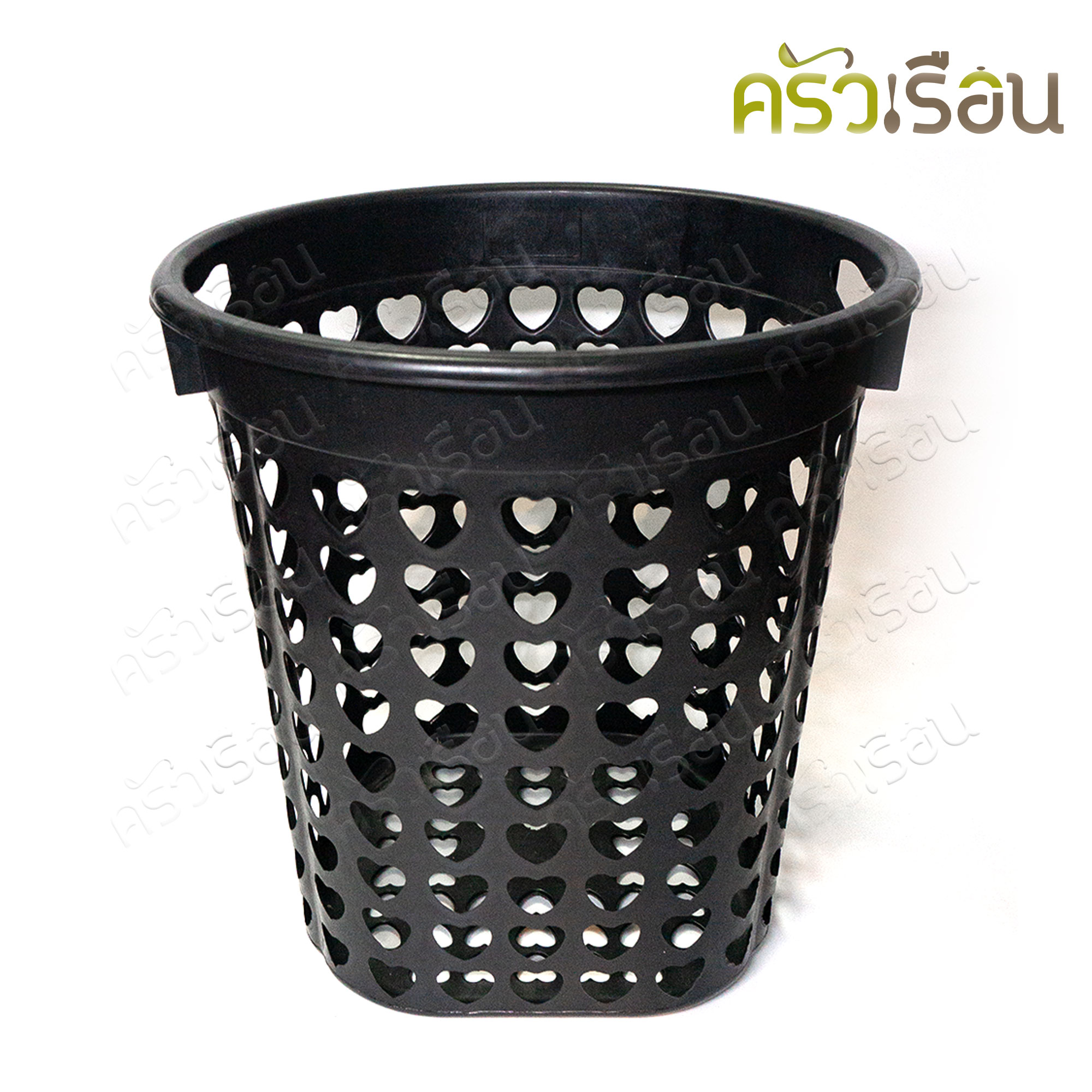 BIG ONE plastic laundry basket, black, heart pattern, 36 x 38 cm. 213/1