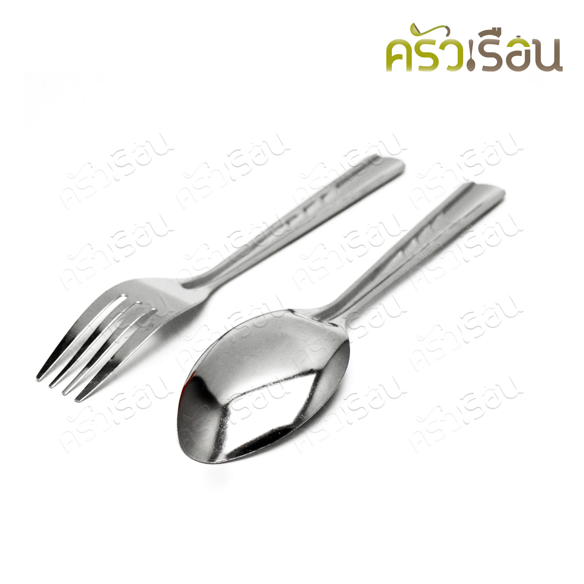 FOFO ช้อนส้อม สเตนเลส 430 ลายก้างปลา แพค 12 คู่ หนา 0.5 มม. SK101