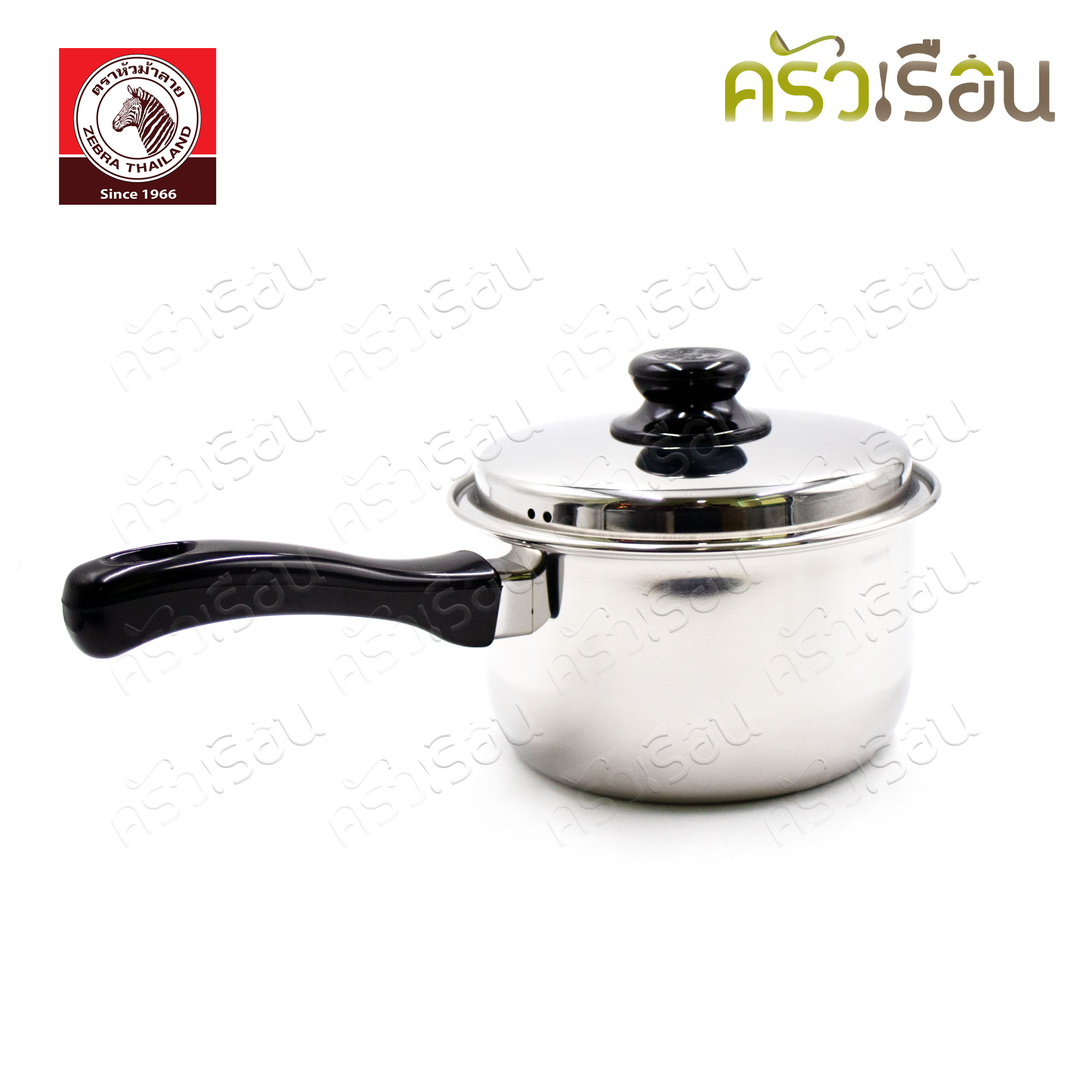 ZEBRA หม้อด้าม มีฝา Carry 18 ซม. ความจุ 2.5 ลิตร ตราหัวม้าลาย 166373 หม้ออุ่น หม้อต้ม หม้อหาง หม้อม้าลาย หม้อ