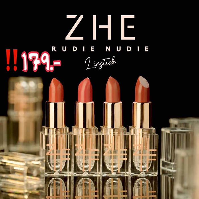 ลิปสติกชี ZHE RUDIE NUDIE LIPSTICKS นู้ดสำหรับทุกสีผิว ลิปสติกเนื้อสมูท เนื้อสีแน่น สีติดทน เรียบลื่นเชื่อฝีมือ zhe