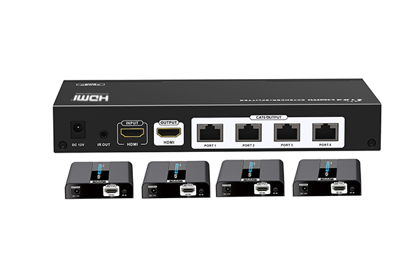 1×4 HDMI 2.0 POE Extender Splitter over CAT6/6a/7