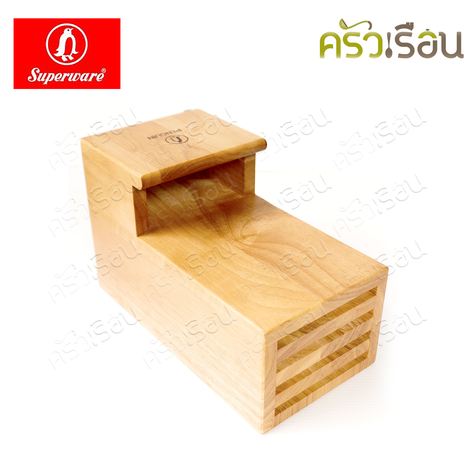 Penguin กล่องมีด ปาโค้ 12.2 x 9.3 x 24 ซม. (ไม่รวมช่องเก็บของด้านหน้า) ตรานกเพนกวิ้น ที่เสียบมีด ที่เก็บมีด