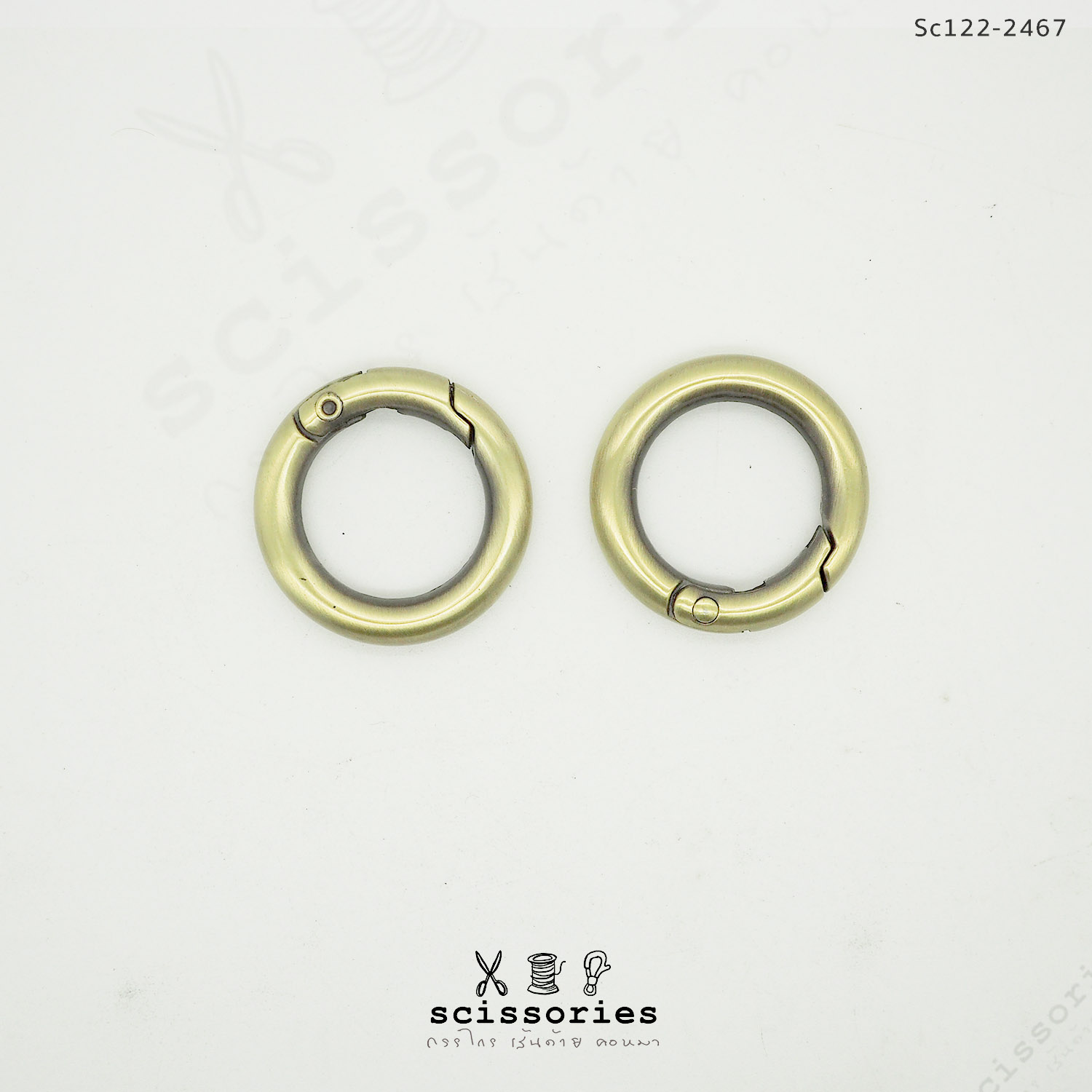 ห่วงวงกลม 2 cm.ง้างเปิดปิด สีเหลืองปัด /2 ตัว