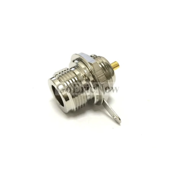 RF Coaxial N-Type Female Mount Bulkhead with Solder Cup Straight Coax Connector panel chassis mount connector adapter