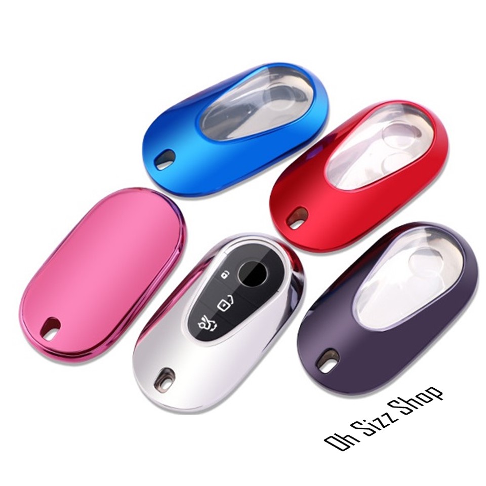 เคสรีโมท All New Mercedes-Benz C 220 d 2022 ฝาหน้าปุ่มใสครอบปุ่มกันรอย (TPU Key Cover with PC Transparent Push button Guard) Key Sets Model Mercedes-Benz w206 c220d S-Class 500L480 S450L 400L