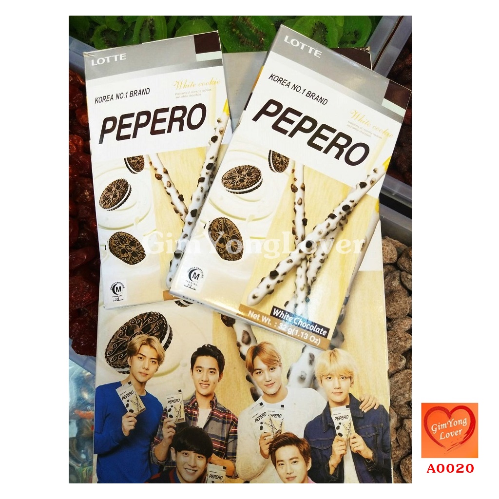 เปปเปโร่ คุกกี้แอนครีม (Lotte Pepero Cookie & Cream Biscuit Sticks)