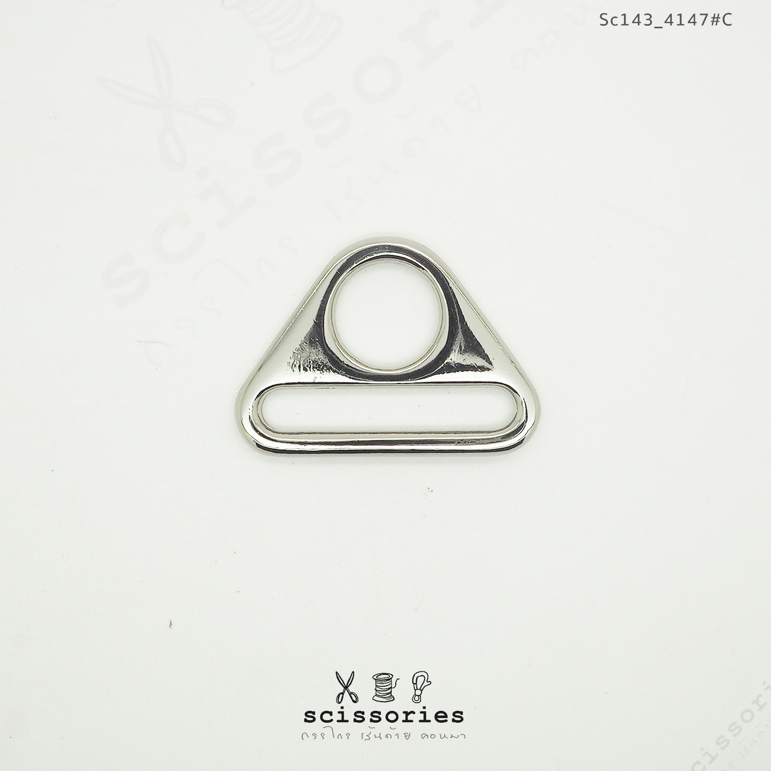 สามเหลี่ยม 1.2" สีเงิน/2ตัว