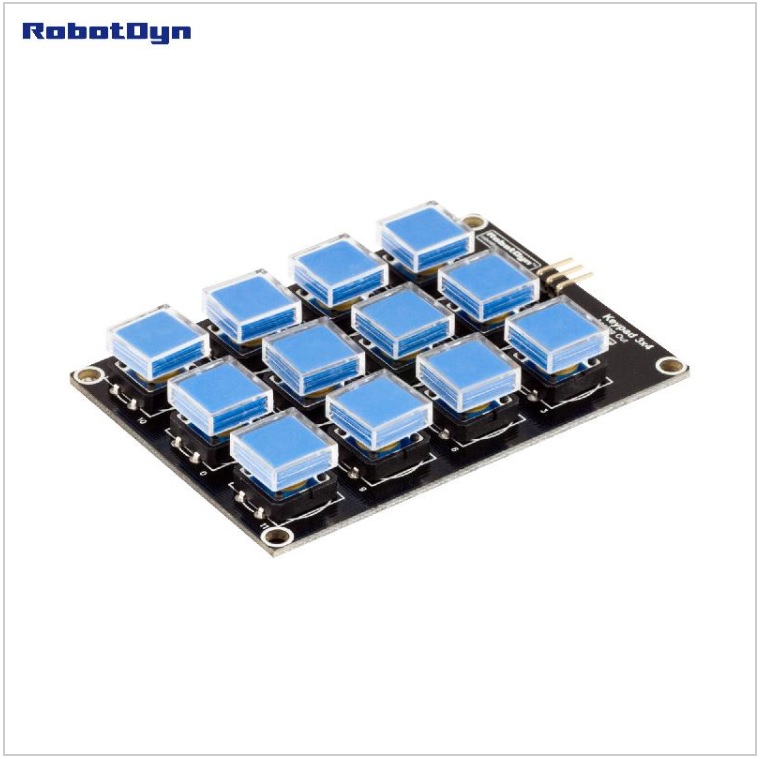 Button Keypad 3x4 module. One analog out. Compatible for Arduino, Raspberry, STM.