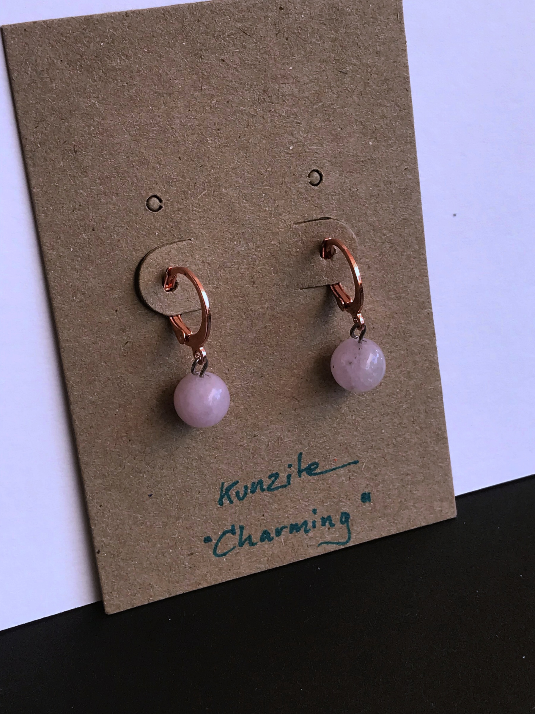 ต่างหูหินแท้ "The Pink" Kunzite Earring (Charming)