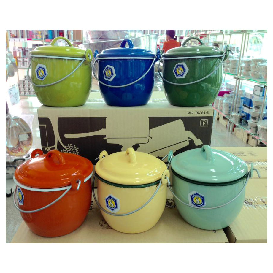 Rabbit Brand หม้อหูหิ้วเคลือบ 12 ซม. ตรากระต่าย ราคาต่อใบ หม้อหิ้ว หม้ออวย