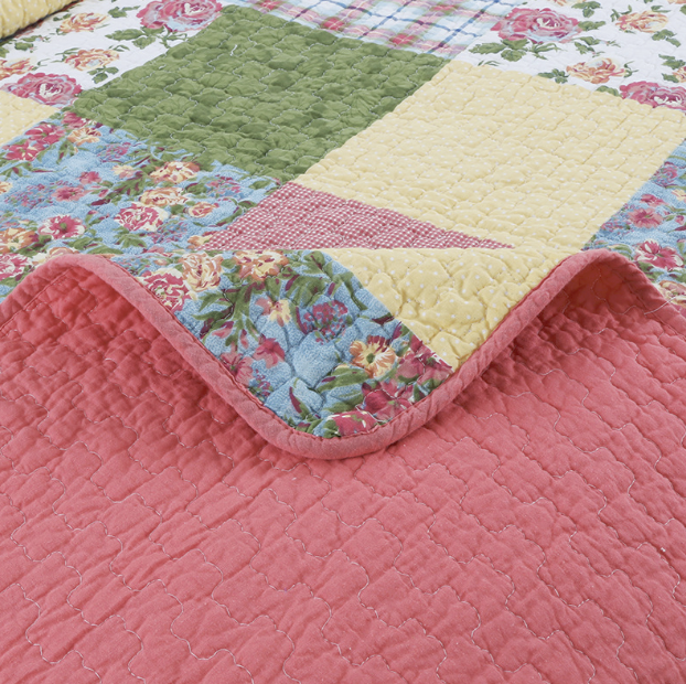 ชุดเครื่องนอนวินเทจ 3 ชิ้น งานควิลท์ สีสดใสน่ารัก