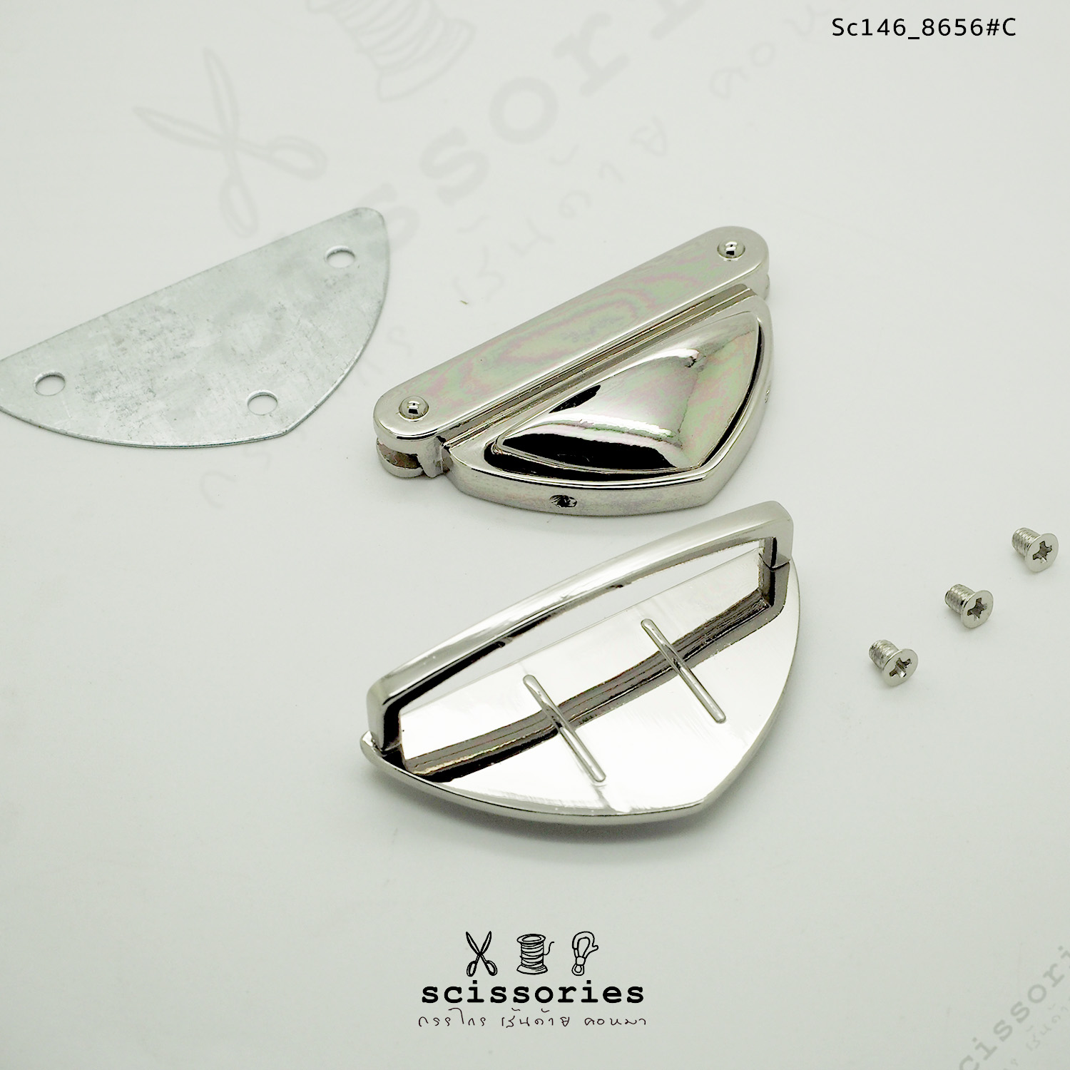 ตัวล็อคกระเป๋า 1ตัว สีเงิน silver