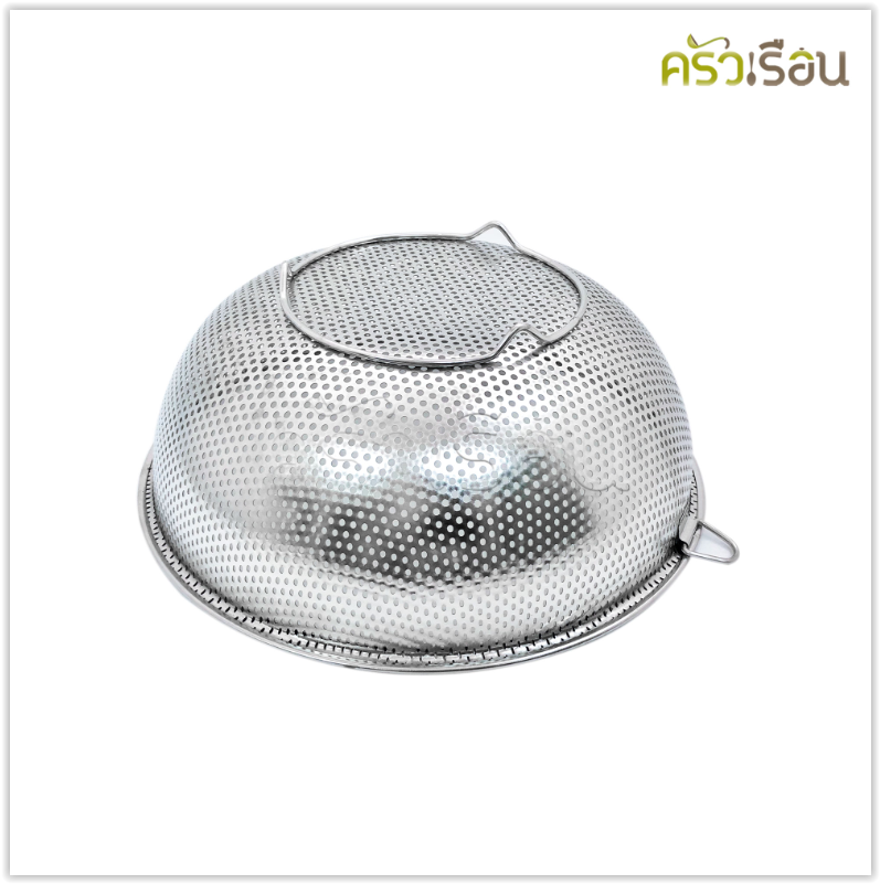 US ตะกร้ากลม สเตนเลส มีรู รุ่น RS ราคาต่อใบ [ ตะกร้าล้างผัก ชามล้างผักมีรู กะละมังมีรู ]