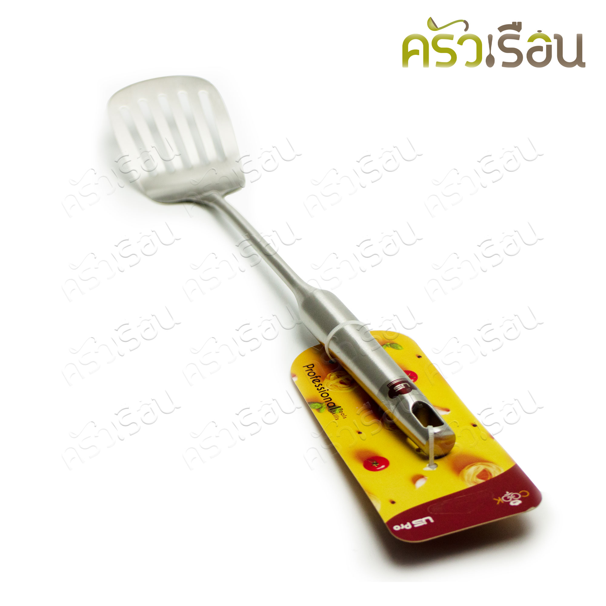 US ตะหลิวร่อง ด้ามสเตนเลส กลม 8 x 38 ซม. AS-38