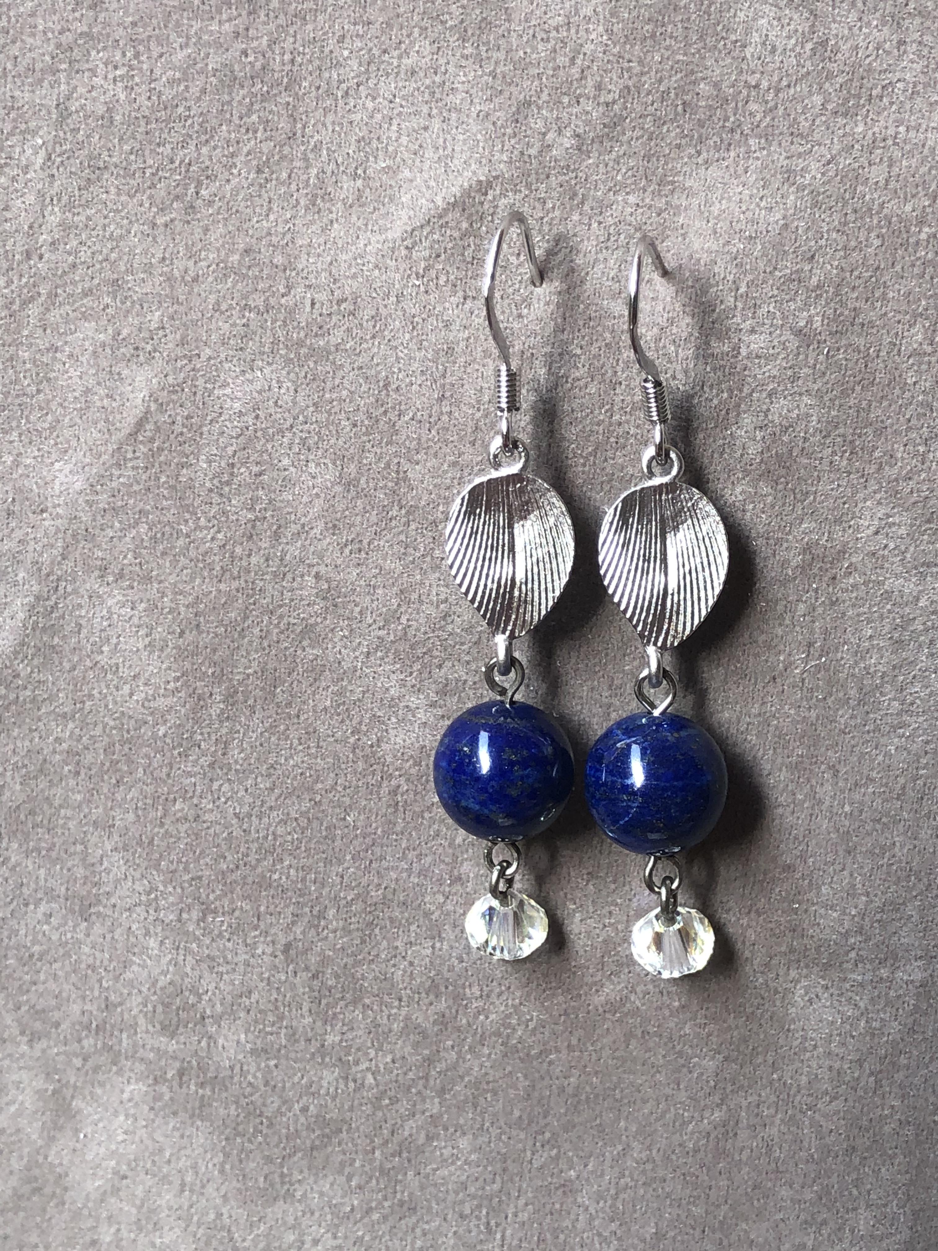Lapis Lazuli Free Spirit Earring ต่างหูลาพิส ลาซูรี่ Free Spirit