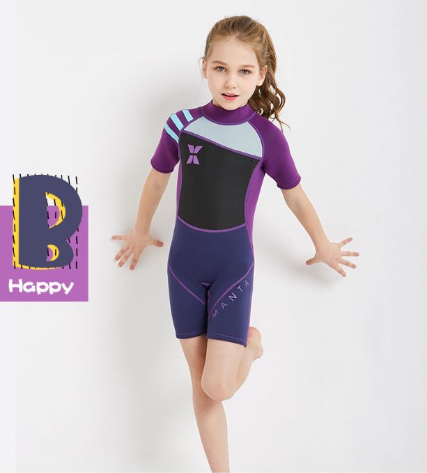 ชุุดว่ายน้ำเด็กควบคุมอุณหภูมิ ป้องกันหนาว ป้องกันรังสียูวี bodysuit แขนสั้น ขาสั้น